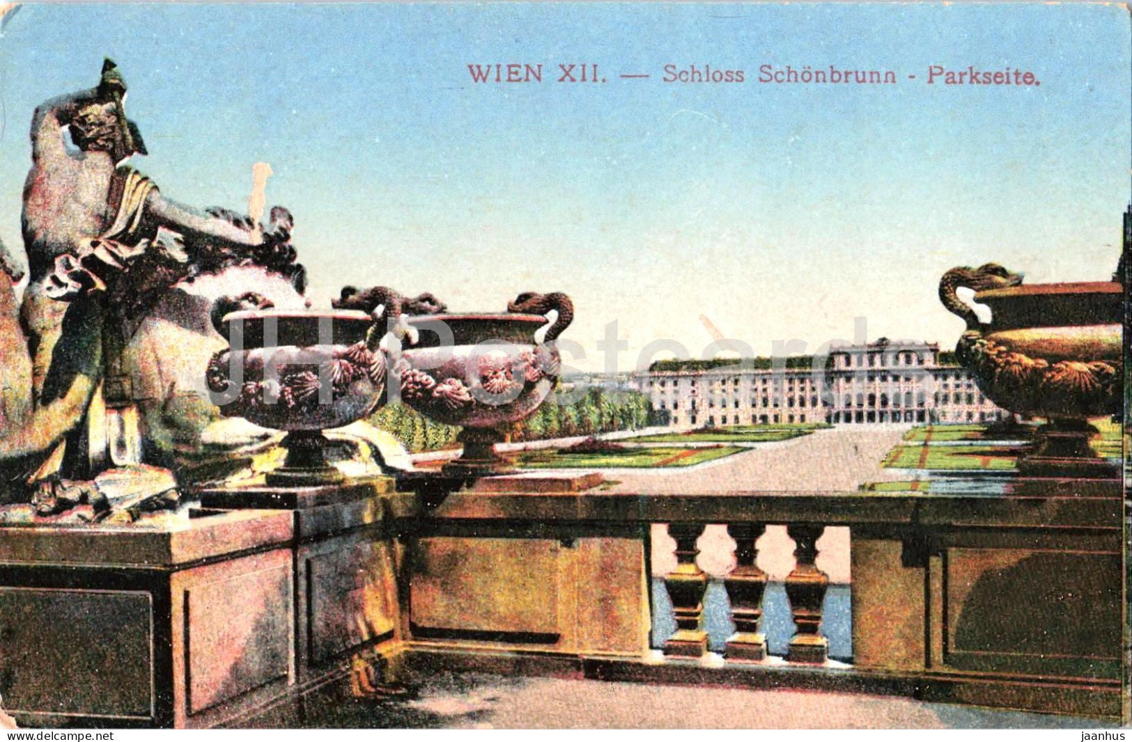 Wien Vienna - Schloss Schonbrunn Parkseite - old postcard - 1917 - Austria - unused - JH Postcards