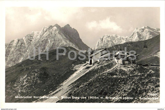 Innsbrucker Nordkettenbahn - Station Seegrube - Brandjoch u. Sattlspitzen - old postcard - 1928 - Austria - unused - JH Postcards