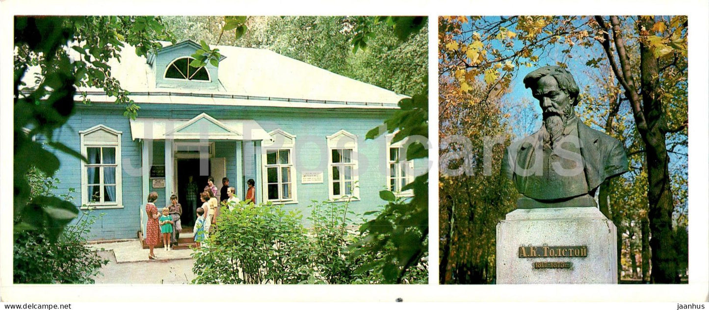 Bryansk - Russian writer A. Tolstoy house museum in Krasnyi Rog village - monument - 1980 - Russia USSR - unused - JH Postcards
