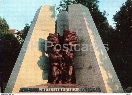 Tallinn - Monument to the Armed Uprising of 1 December 1924 - postal stationery - 1977 - Estonia USSR - unused - JH Postcards
