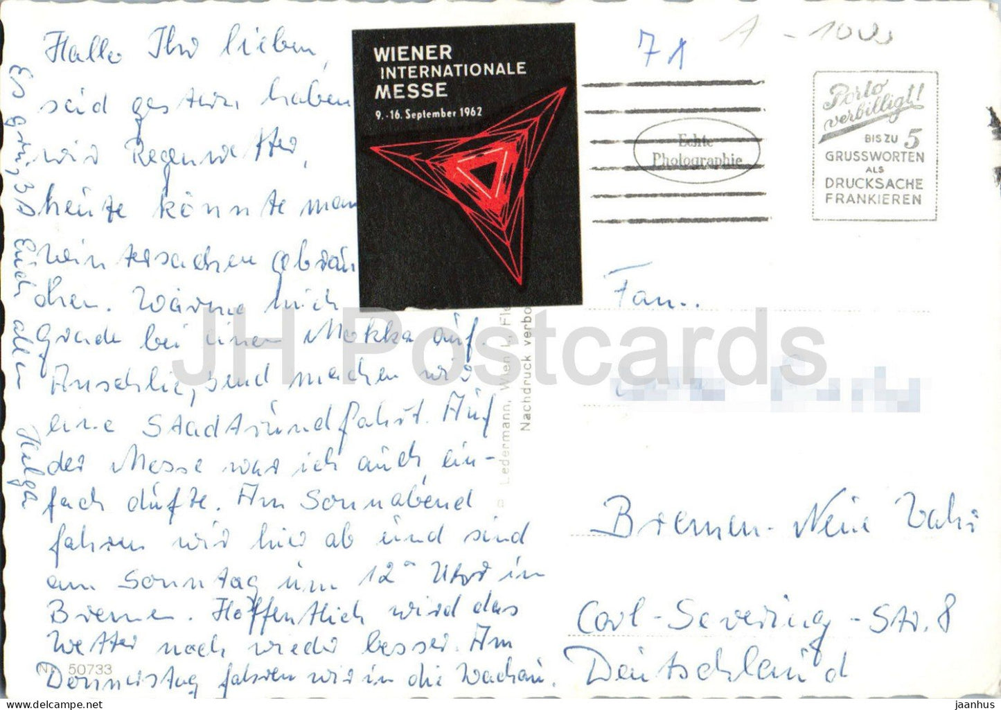 Vienne - Vienna - Gruss aus Wien - Opéra - Parlement - Mairie - vues multiples - 50733 - vieille carte postale 1958 Autriche - oblitérée