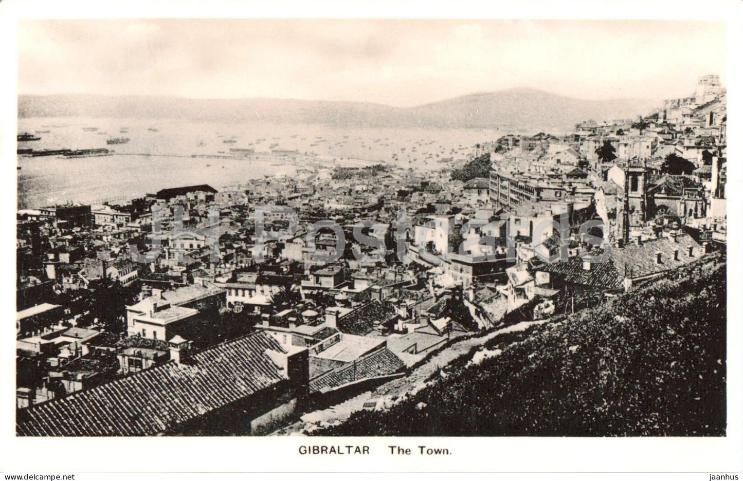 Gibraltar - The Town - panoramic view - old postcard - Gibraltar - unused - JH Postcards