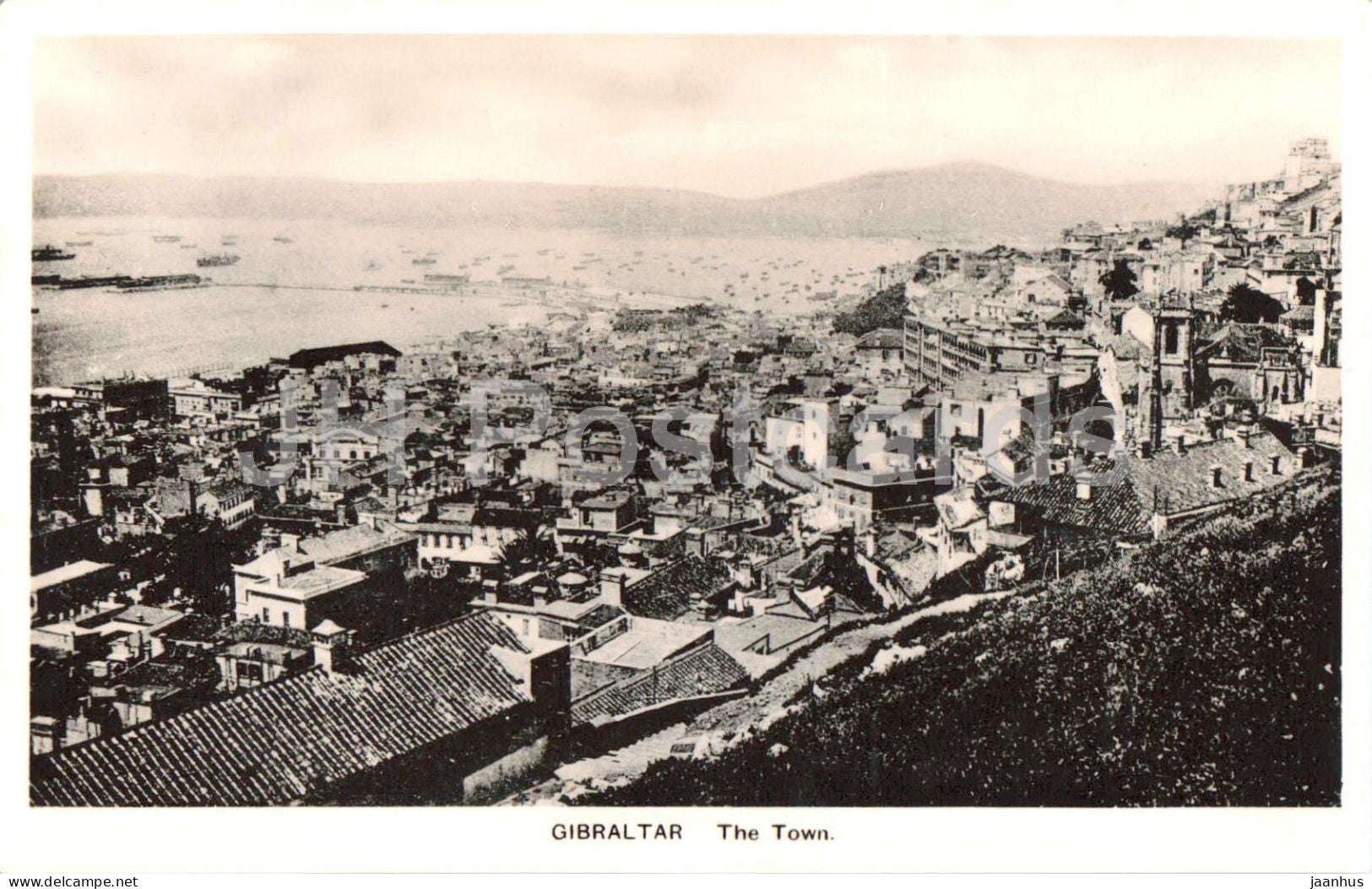Gibraltar - The Town - panoramic view - old postcard - Gibraltar - unused - JH Postcards
