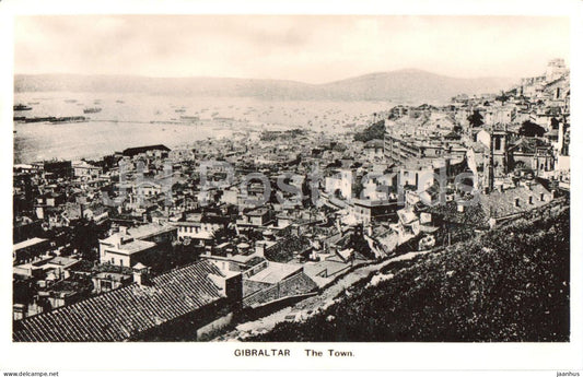 Gibraltar - The Town - panoramic view - old postcard - Gibraltar - unused - JH Postcards