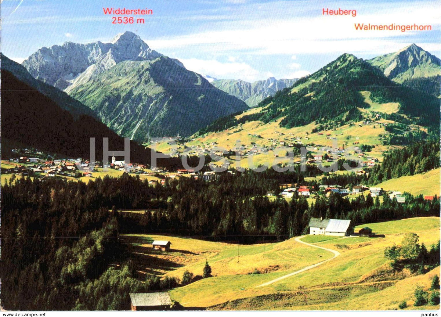 Kleinwalsertal - Riezlern - Hirschegg - Mittelberg - Widderstein - Heuberg - mountains - 1984 - Austria - used - JH Postcards