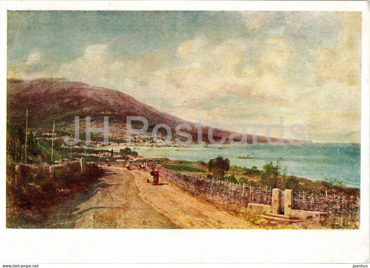 painting by Aleksey Bogolyubov - View of Yalta from Livadia - Russian art - 9-998 - 1960 - Russia USSR - unused - JH Postcards