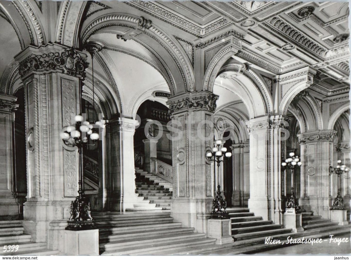 Wien - Vienna - Staatsoper - Foyer - opera house - theatre - interior - 5399 - old postcard - Austria - unused - JH Postcards