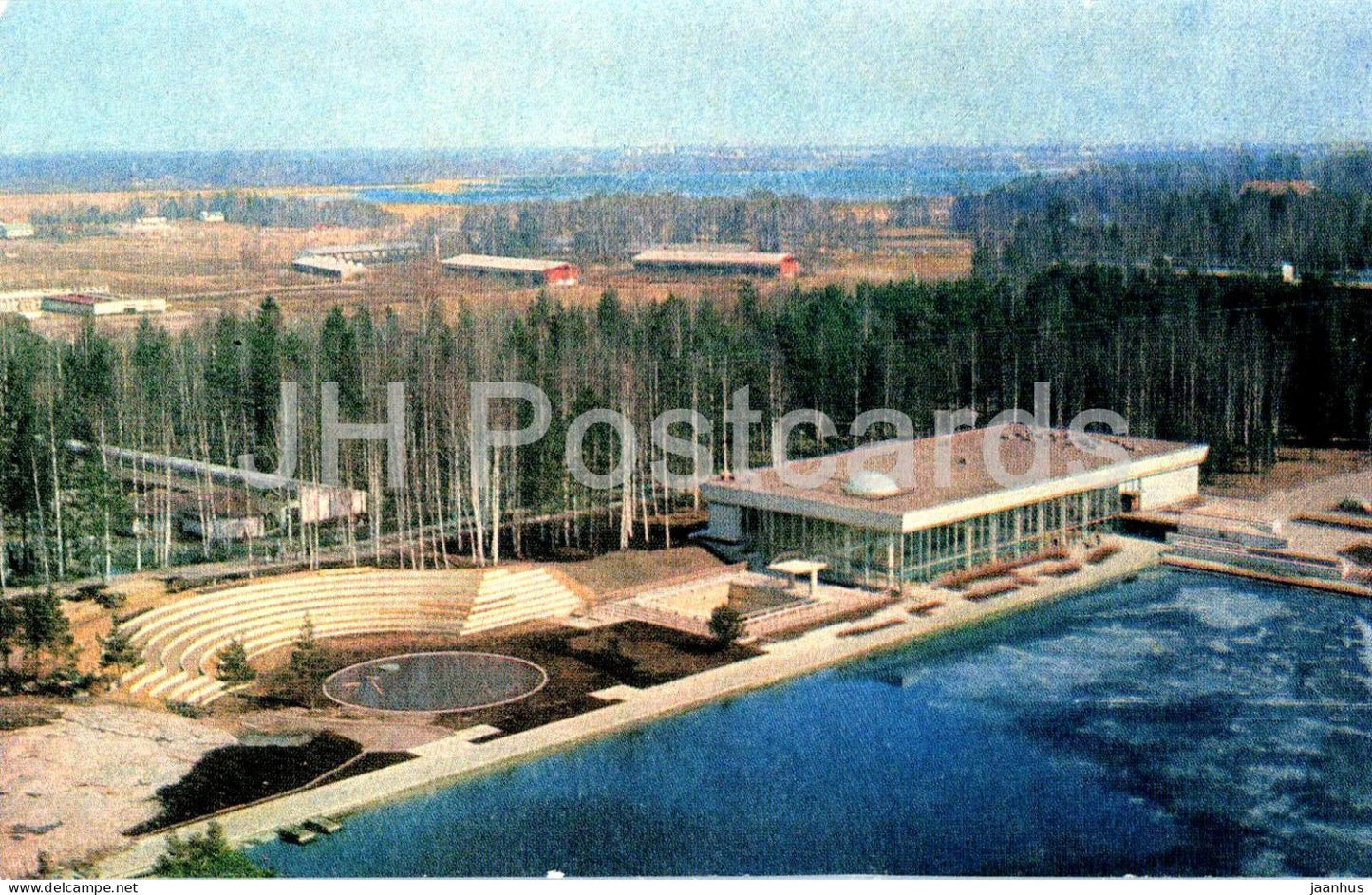 Helsinki - Pools in the Tapiola area - architecture - swimming complex - 1971 - Finland - unused - JH Postcards
