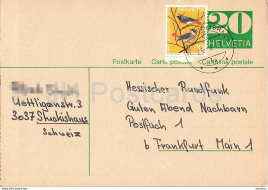 Guten Abend Nachbarn - Hessischer Rundfunk - postal stationery - 53 - 1972 - Switzerland - used - JH Postcards