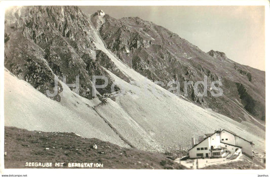Seegrube mit Bergstation - mountain hut - Tirol Alps - Innsbruck area - 5340 - old postcard - 1930 - Austria - used - JH Postcards