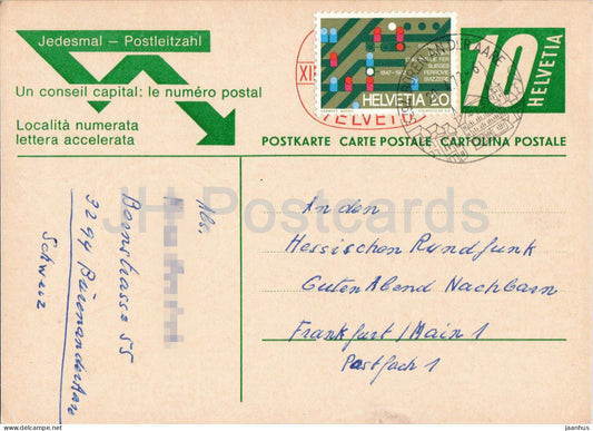 Guten Abend Nachbarn - Hessischer Rundfunk - postal stationery - 71 - 1972 - Switzerland - used - JH Postcards