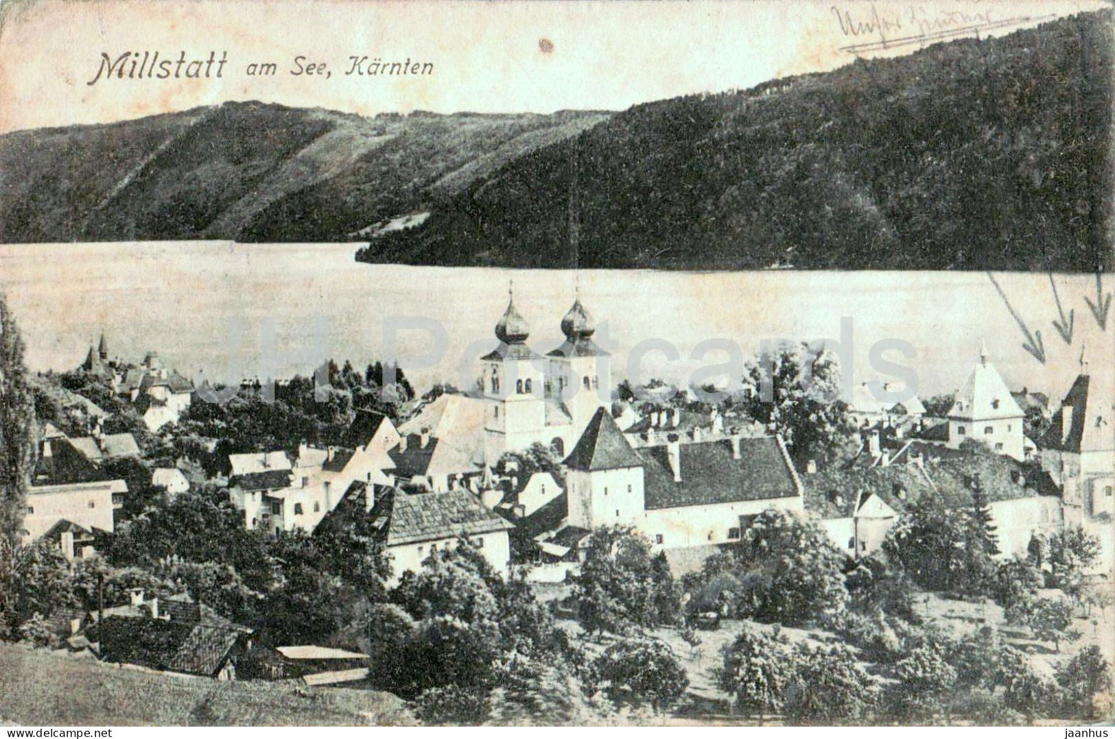 Millstatt am See - Karnten - lakeside view - town panorama - 633/9 - old postcard - 1921 - Austria - used - JH Postcards