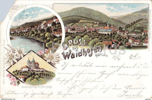 Gruss aus Waidhofen - Sonntagsberg - Ybbs - Litho - old postcard - 1898 - Austria - used - JH Postcards