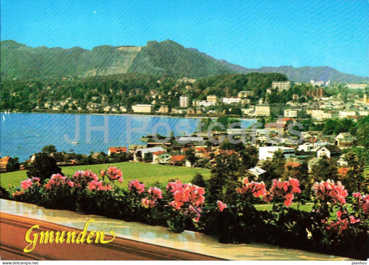 Gmunden mit Traunsee - town view - lake - mountain - 4810 - Austria - used - JH Postcards