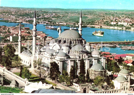 Istanbul - Suleymaniye and the Golden Horn - mosque - city pamorama - 49 - 1968 - Turkey - used - JH Postcards