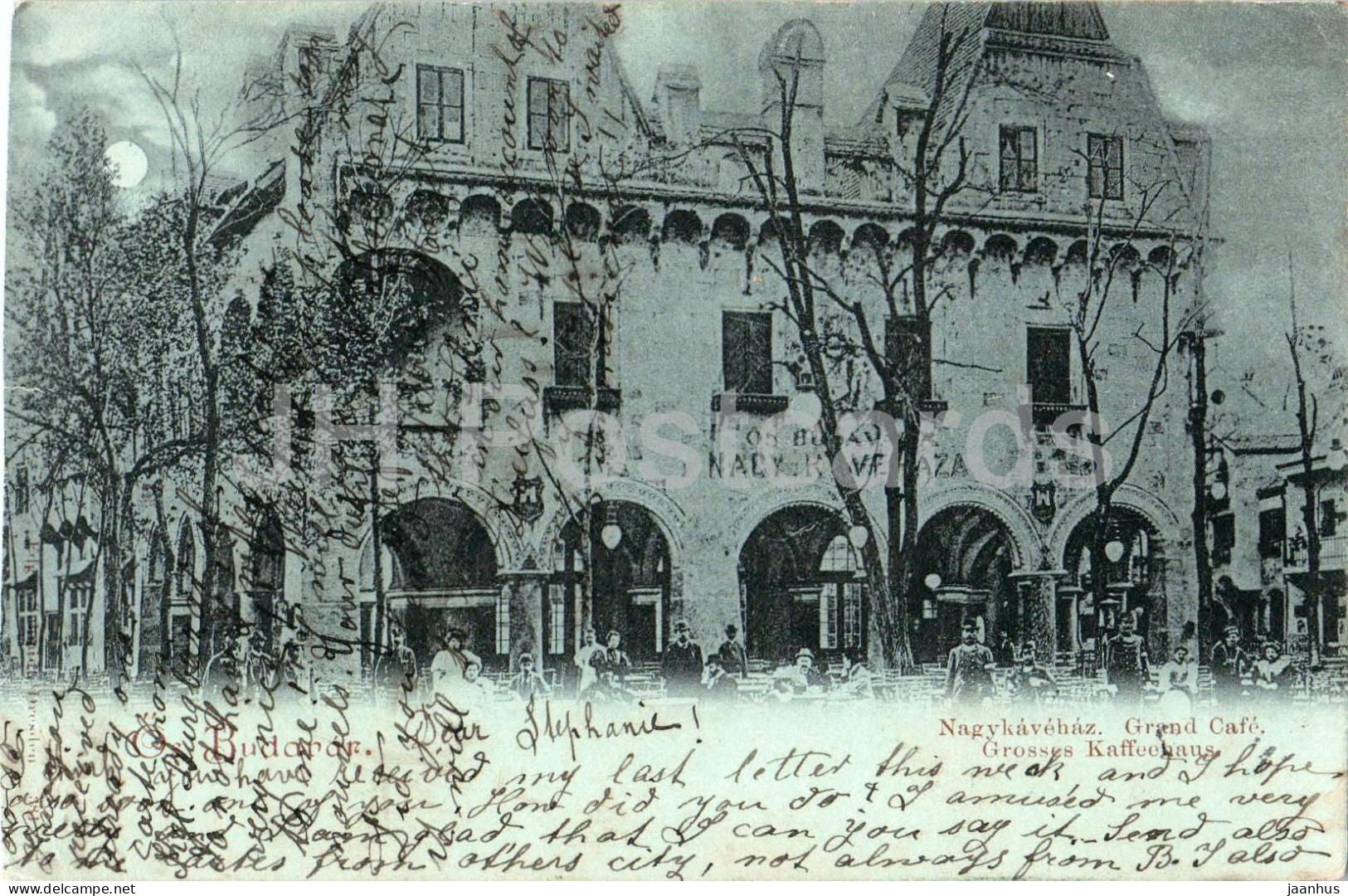 Budapest - Os Budavar - Nagykavehaz - Grand Café - Grosses Kaffeehaus - old postcard - 1898 - Austria-Hungary - used - JH Postcards