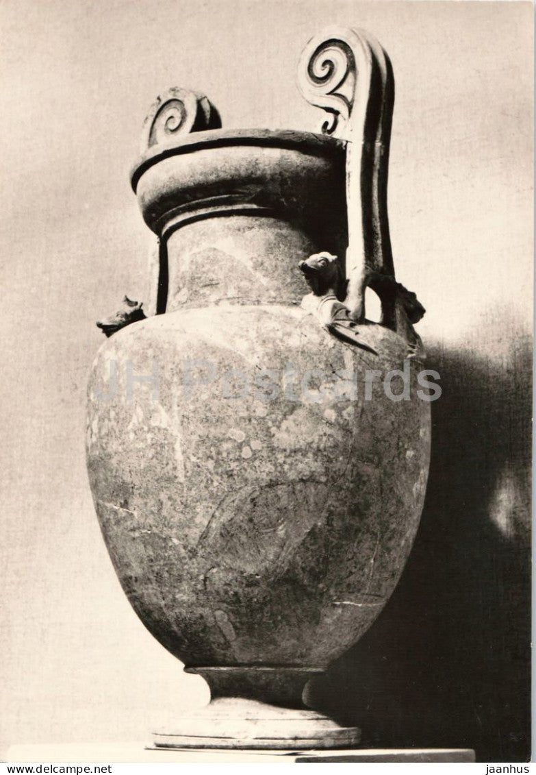 Etruscan volute amphora - relief ceramic - Volutenamphora - Meister - Villa Giulia Rome - ancient world - Germany - used - JH Postcards