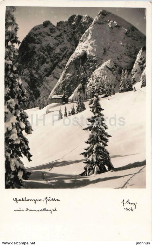 Gollinger Hutte mit Tennengebirge - alpine hut - 1306 - old postcard - Austria - used - JH Postcards