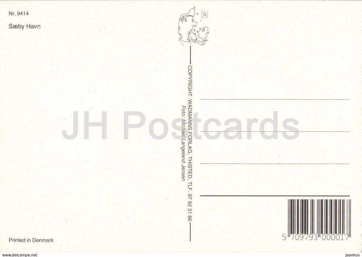 Saeby Havn - harbour with fishing boats - boat Athene - car - 9414 - 1990s - Denmark - unused