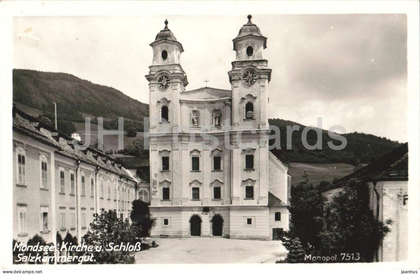 Mondsee - Kirche und Schloss - castle - church - Nr. 7513 - old postcard - Austria - unused - JH Postcards
