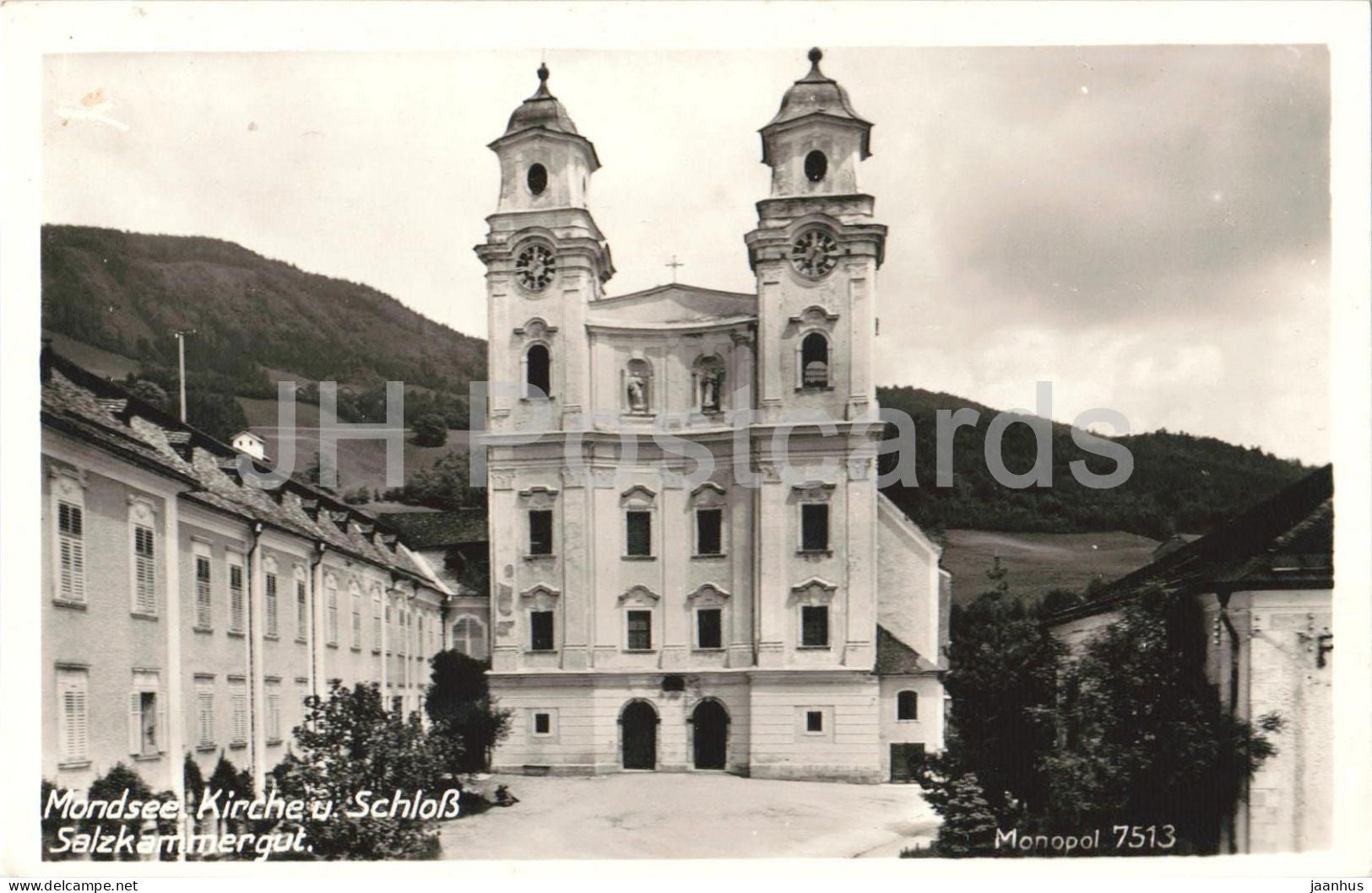 Mondsee - Kirche und Schloss - castle - church - Nr. 7513 - old postcard - Austria - unused - JH Postcards