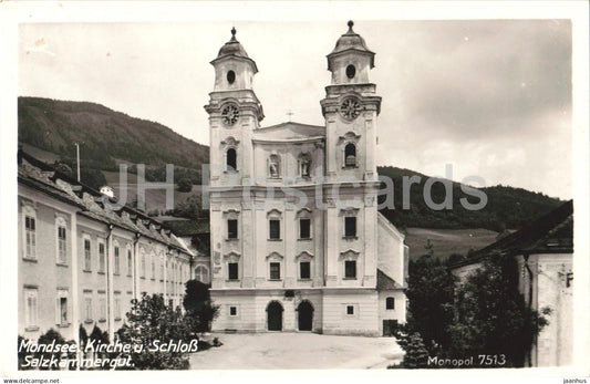 Mondsee - Kirche und Schloss - castle - church - Nr. 7513 - old postcard - Austria - unused - JH Postcards