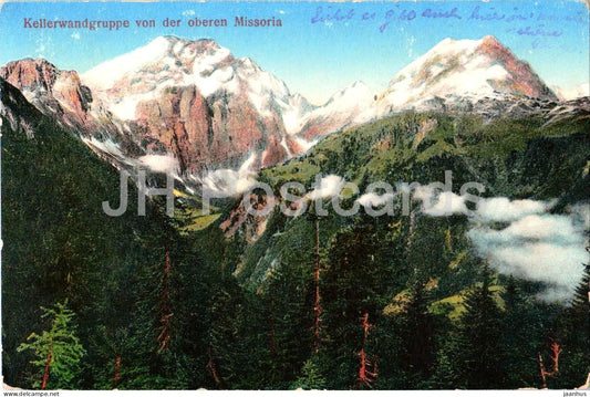 Kellerwandgruppe von der oberen Missoria - mountains - Alps - No. 2294 - old postcard - 1922 - Austria - used - JH Postcards