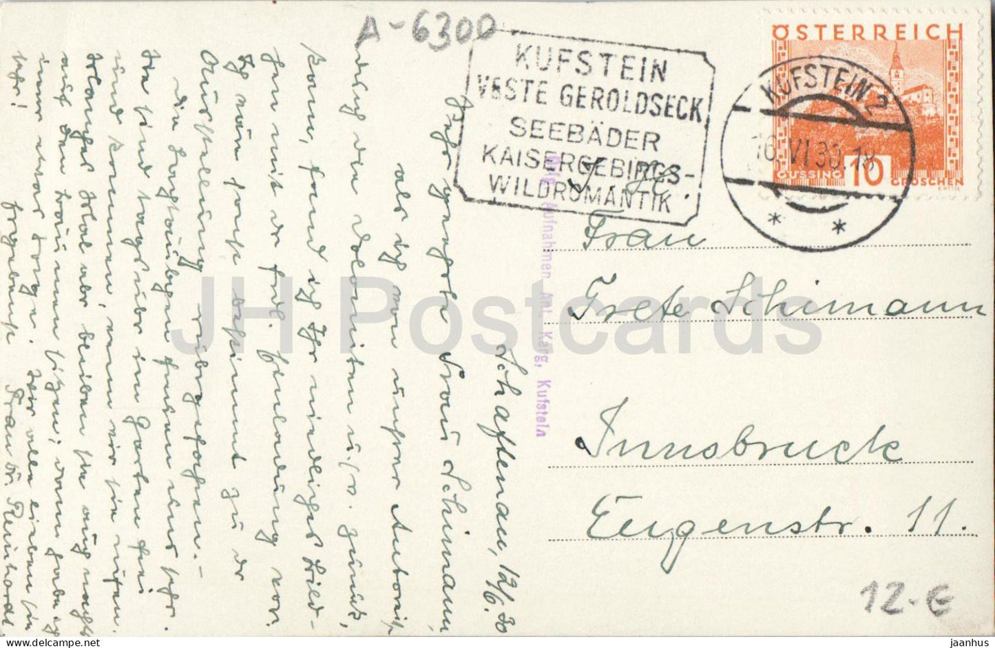 Villa im Gebirge bei Kufstein - Villa à la montagne - photo - carte postale ancienne - 1930 - Autriche - utilisé 