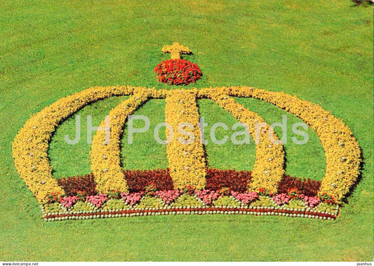 Gripsholms slott fran Mariefred - Kungakronan i slottsparken - Royal Crown - park - castle - 51-3 - Sweden - unused - JH Postcards