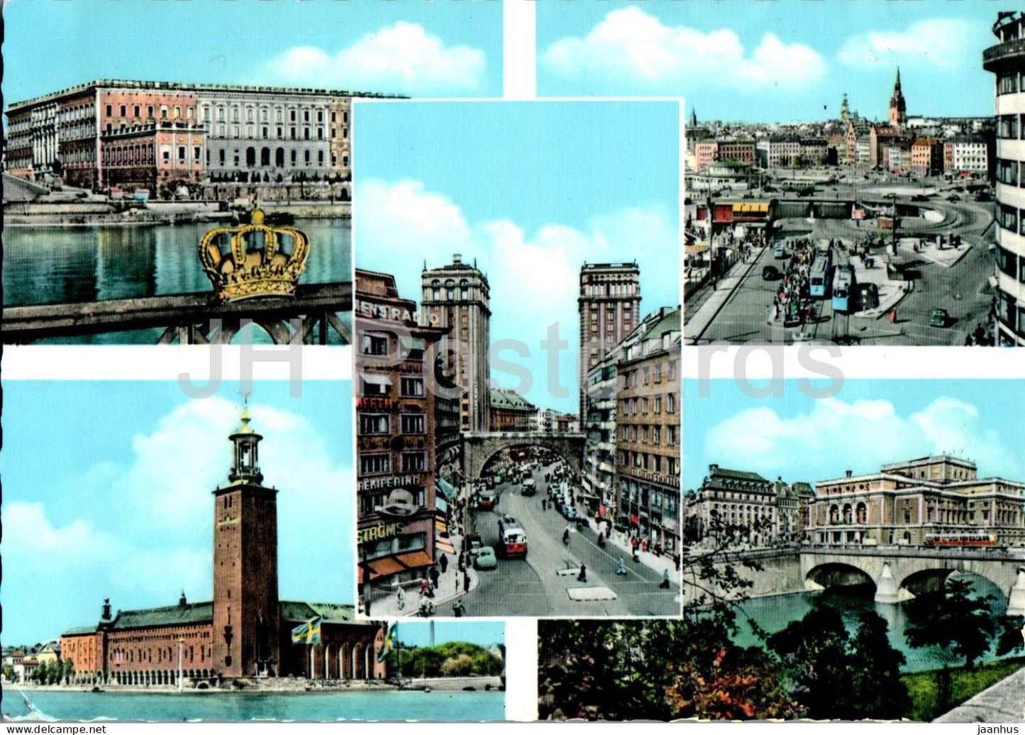 Stockholm - city views - multiview - 59/12 - 1960 - Sweden - used - JH Postcards