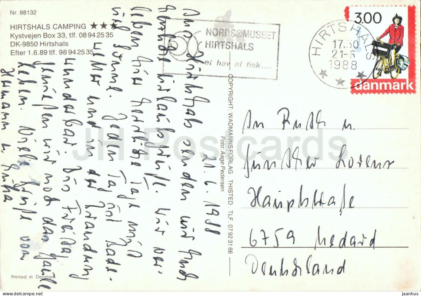 Hirtshals Camping - Leuchtturm - Strand - Campingplatz - Luftaufnahme - Nr. 88132 - 1988 - Dänemark - gebraucht