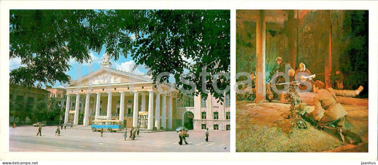 Bryansk - Drama theatre - scene from the play Echo of the Bryansk Forest - bus - 1980 - Russia USSR - unused - JH Postcards