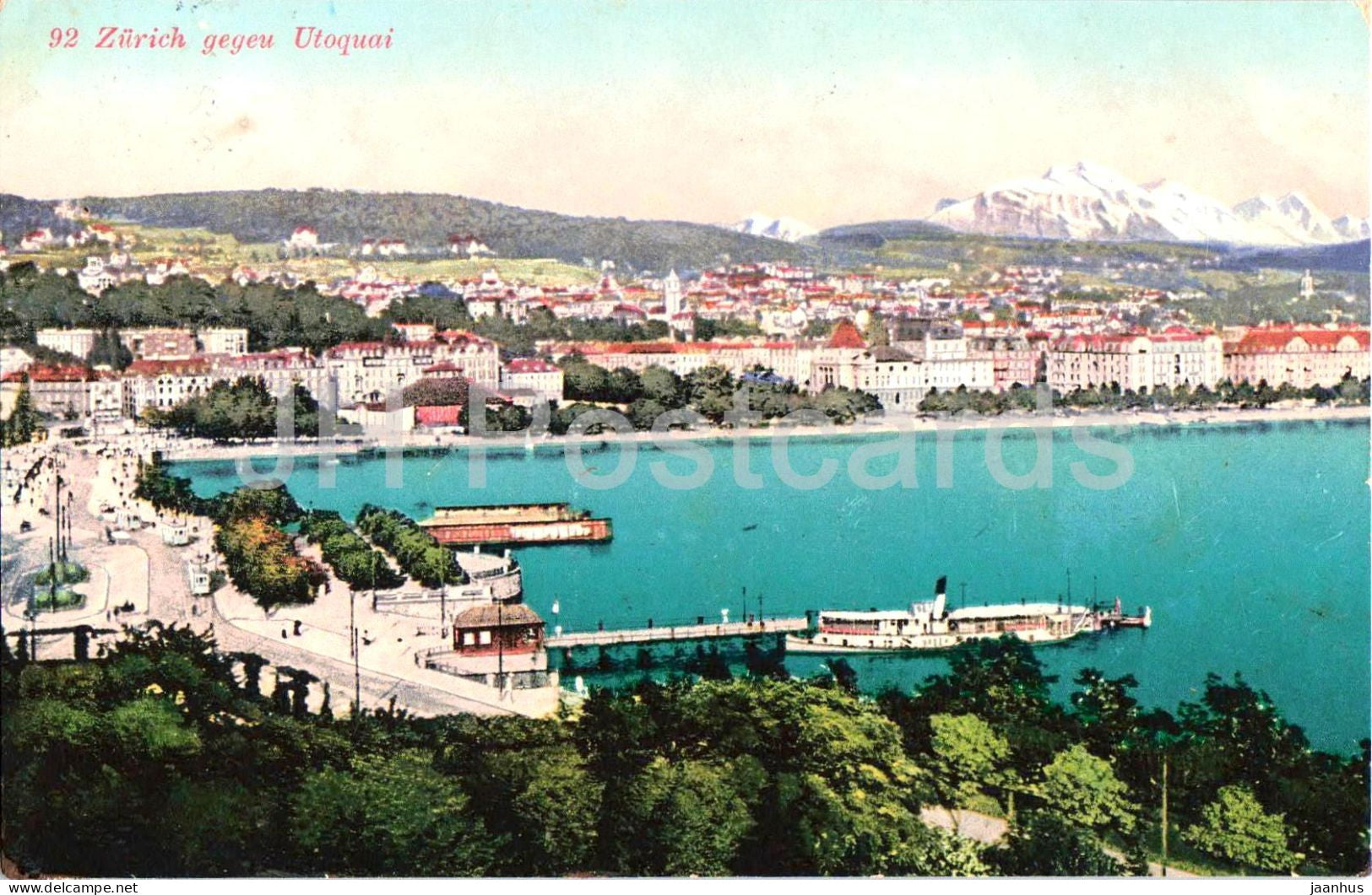 Zurich gegen Utoquai - 92 -old postcard - 1914 - Switzerland - used - JH Postcards