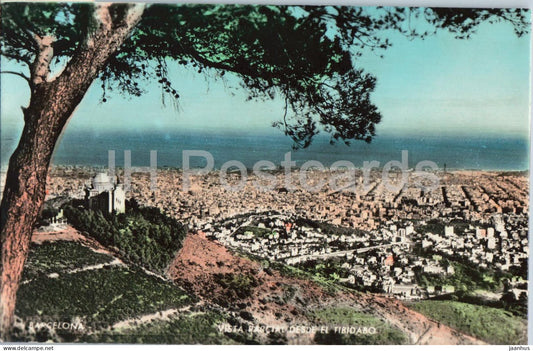 Barcelona - Vista parcial desde el Tibidabo - Partial view from Tibidabo - panorama - 47 - old postcard - Spain - used - JH Postcards