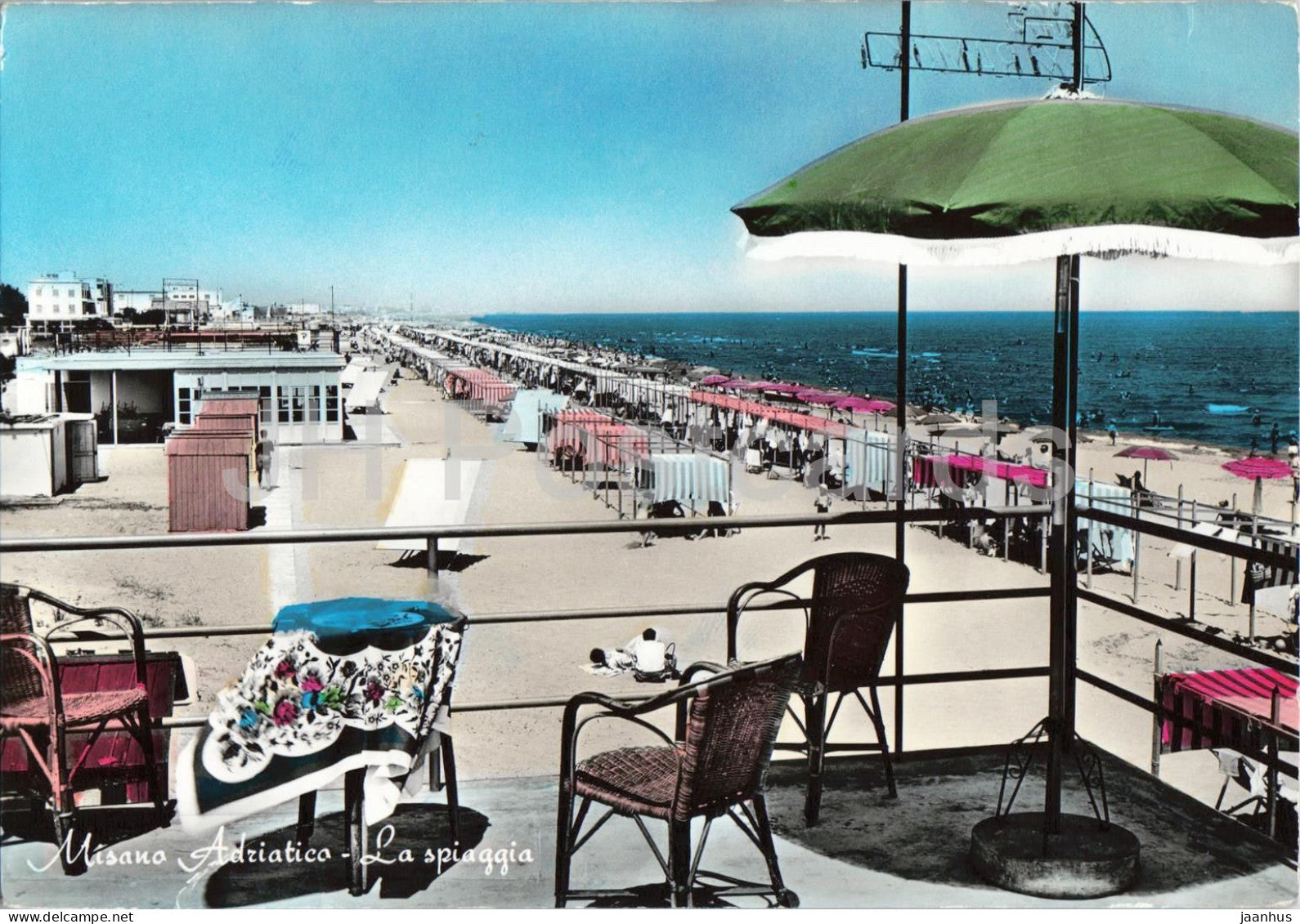 Misano Adriatico - La Spiaggia - beach - seaside resort - Adriatic coast - 25 - old postcard - Italy - used - JH Postcards