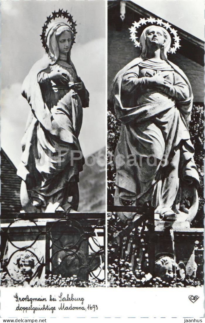 Grossgmain bei Salzburg - doppelgesichtige Madonna - 22 - religious sculpture - old postcard - Austria - unused - JH Postcards