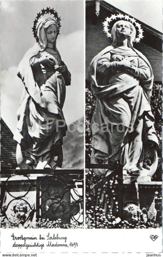 Grossgmain bei Salzburg - doppelgesichtige Madonna - 22 - religious sculpture - old postcard - Austria - unused - JH Postcards