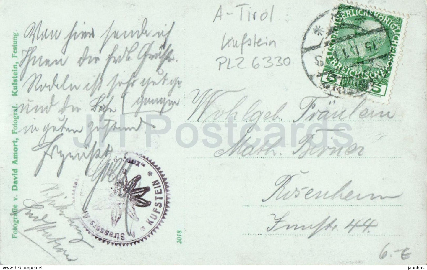 Kufstein - winterliche Berglandschaft - Tirol - 2018 - carte postale ancienne - 1911 - Autriche - utilisé 