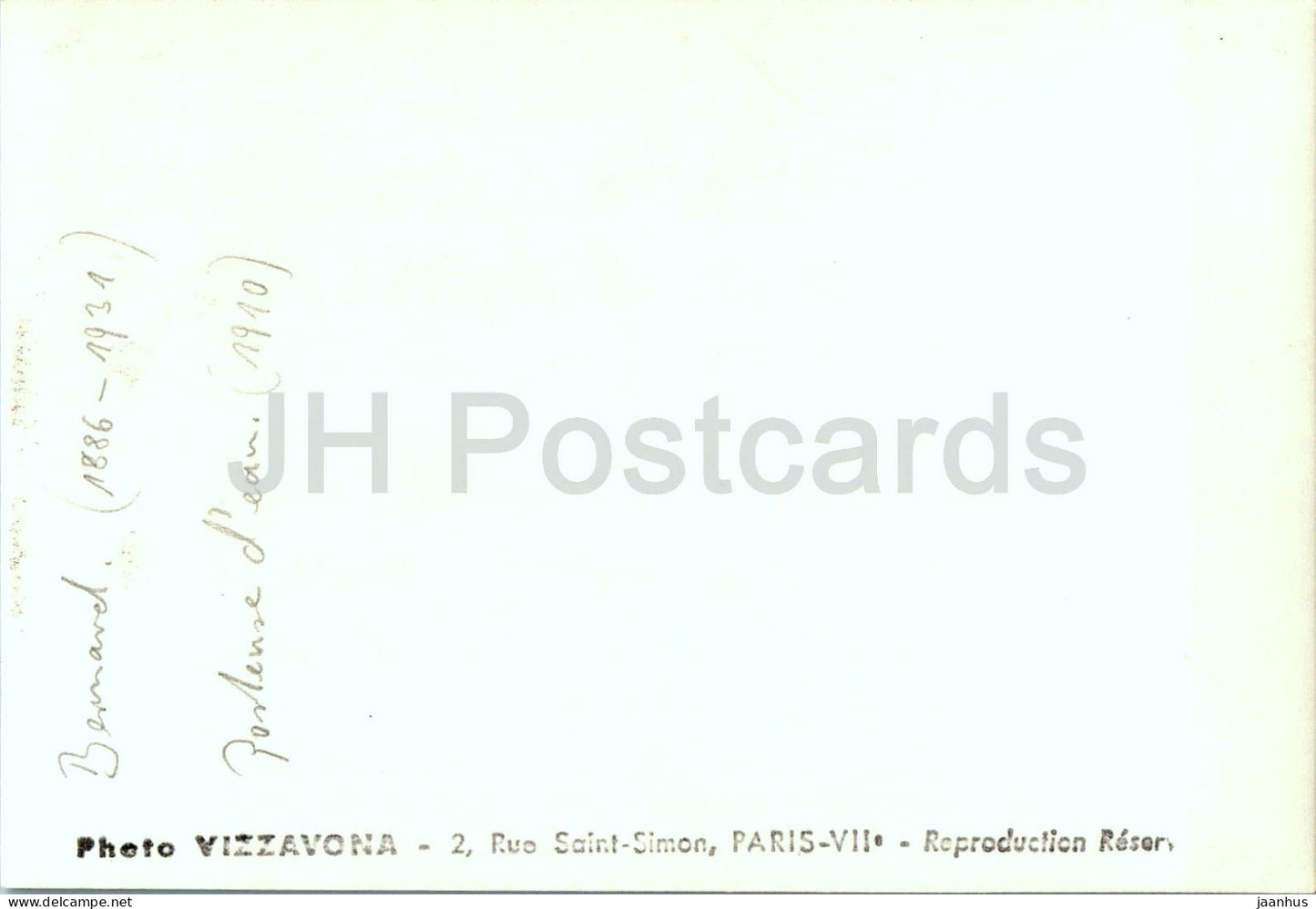 sculpture by Joseph Bernard - Water Carrier - French art - old postcard - France - used