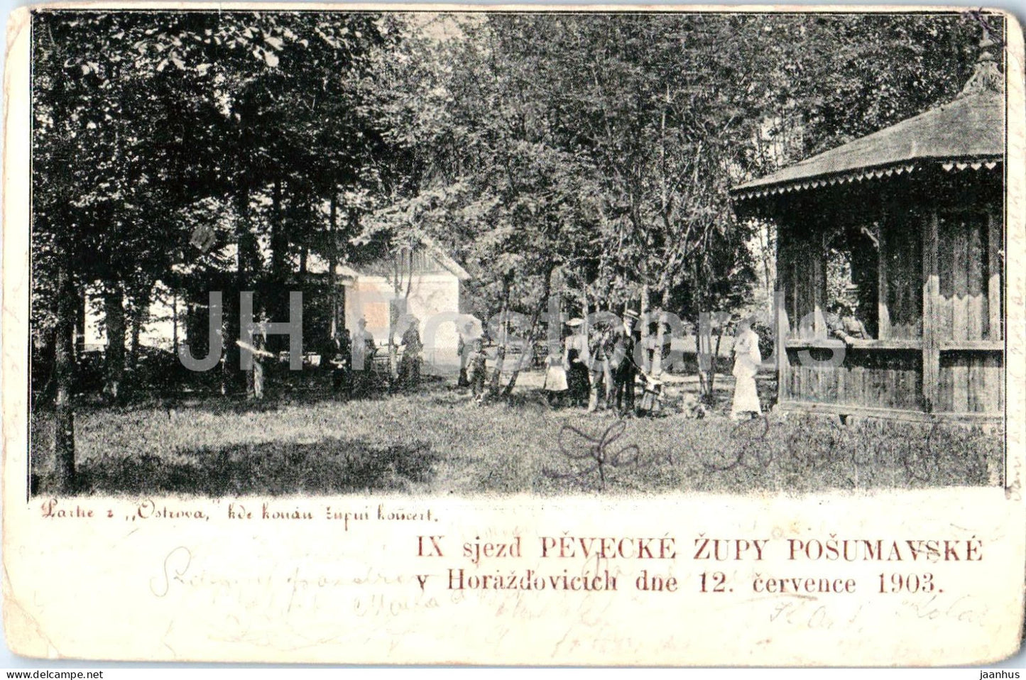 IX. Sjezd pevecke zupy Posumavske - Horazdovice 1903 - choir festival - old postcard - 1903 - Czech Republic - used - JH Postcards