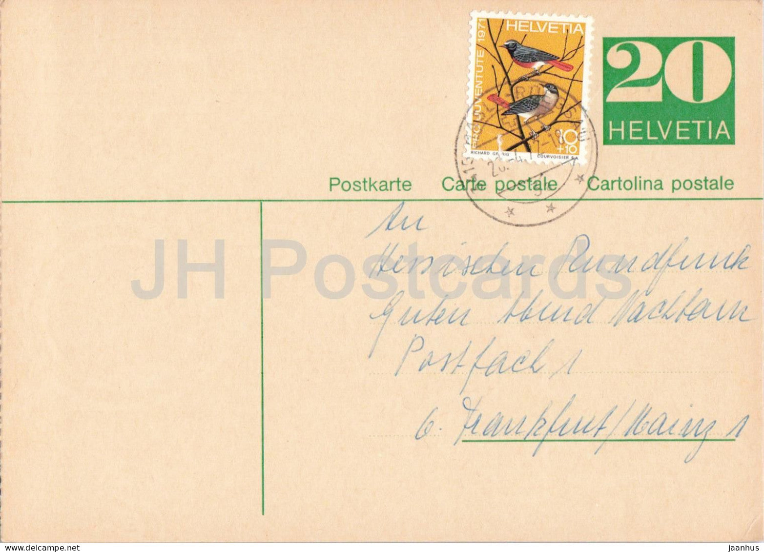 Guten Abend Nachbarn - Hessischer Rundfunk - postal stationery - 49 - 1972 - Switzerland - used - JH Postcards