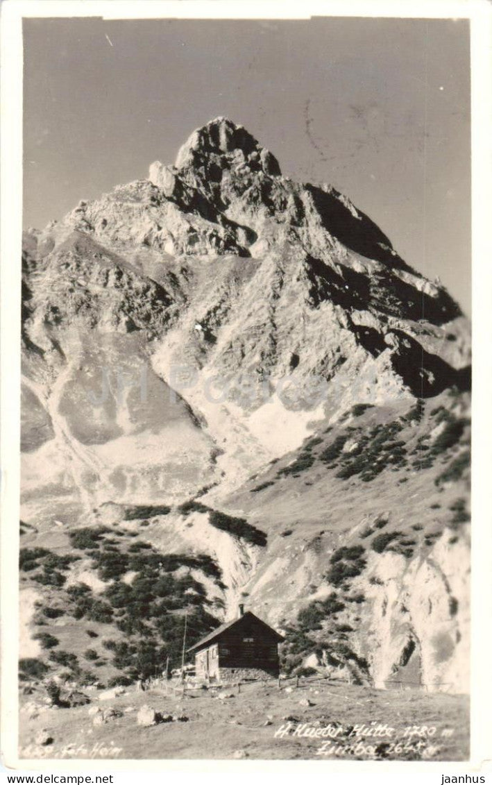 H. Hueter Hutte 1780 m Zimba 2645 m - Mountain Hut - Vorarlberg Alps - old postcard - 1946 - Austria - used - JH Postcards
