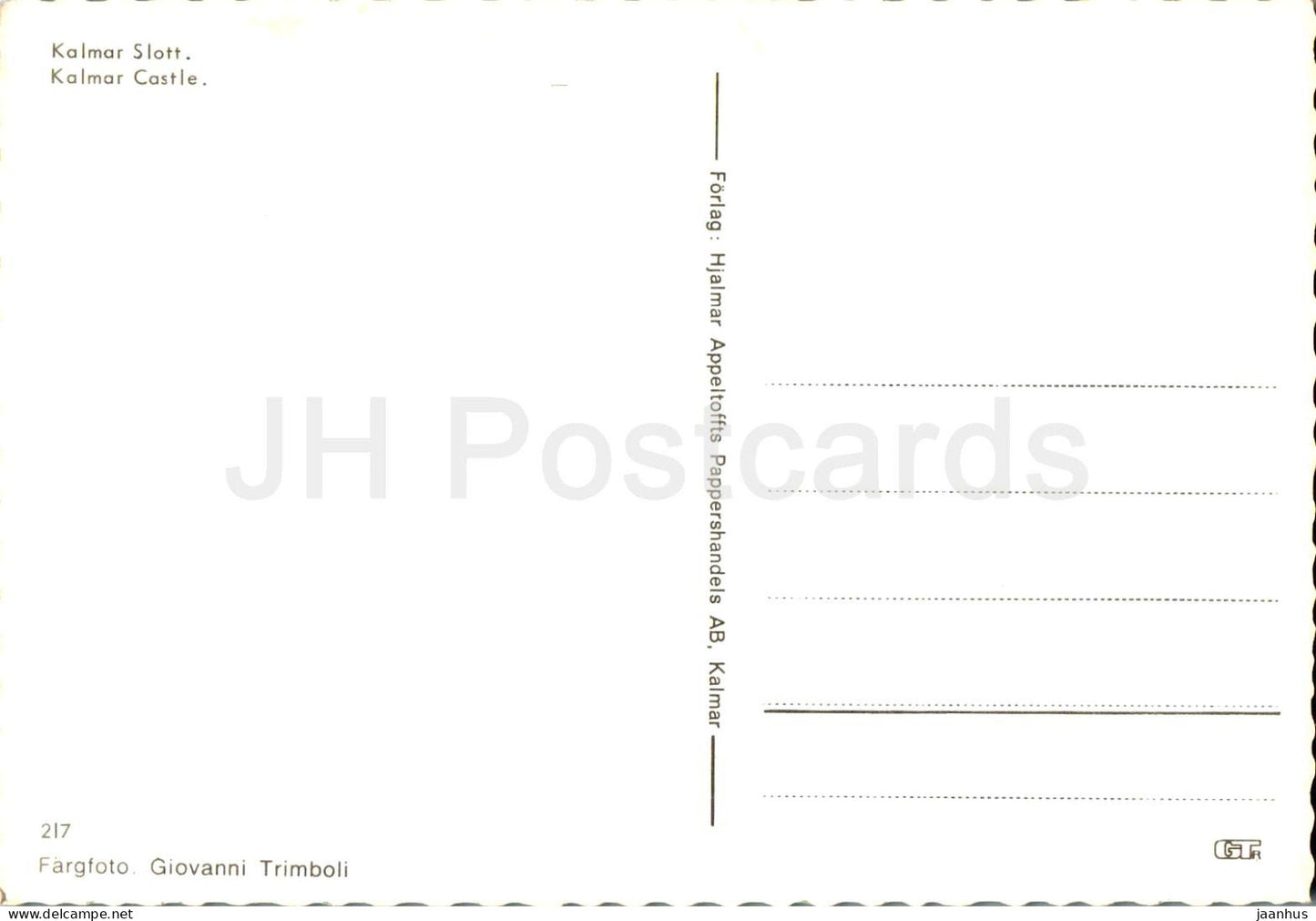 Kalmar Slott - château - enfants - poussette - 217 - Suède - inutilisé 