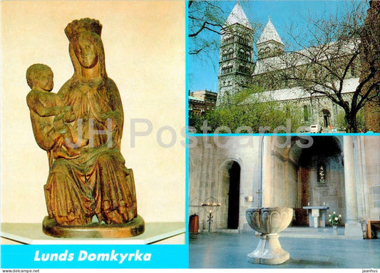 Lund - Domkyrkan - Madonnabild - Madonna - Dopfunt - cathedral - multiview - 1307 - Sweden - unused - JH Postcards