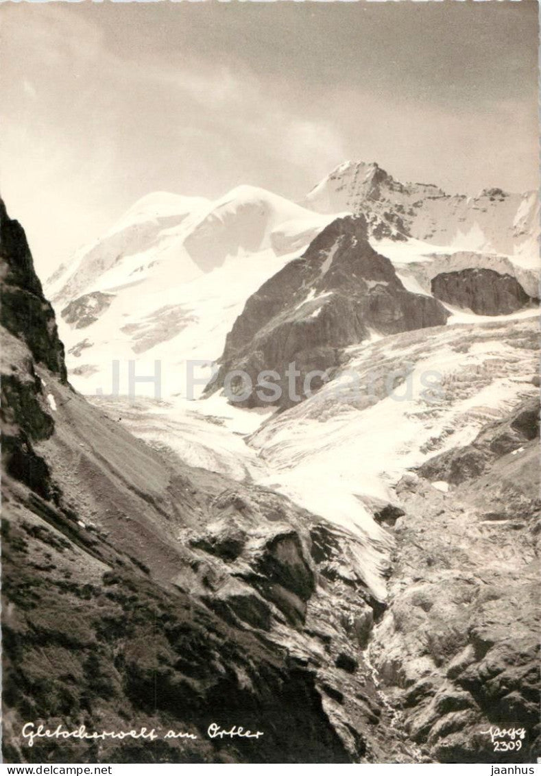 Gletscherwelt am Ortler - glacier - high mountains - alpine landscape - 2309 - old postcard - Italy - unused - JH Postcards
