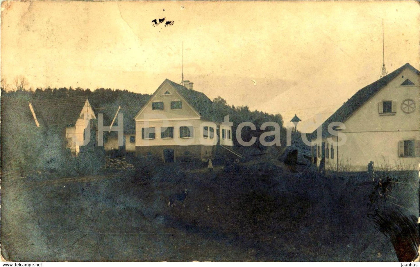 Village street with houses - rural view - old postcard - 1916 - Austria - used - JH Postcards