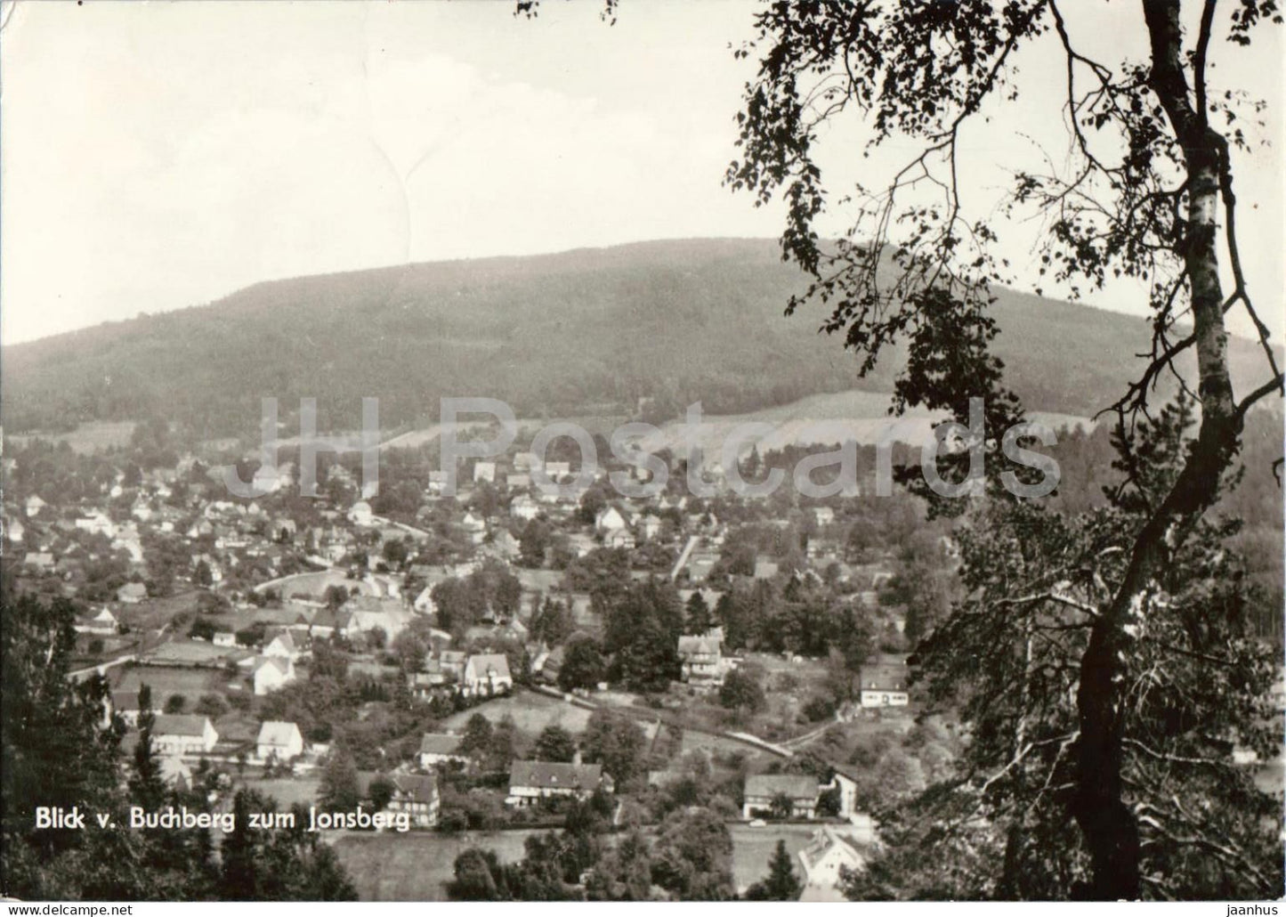 Kurort Jonsdorf - Blick v. Buchberg zum Jonsberg - village - 1979 - Germany DDR - used - JH Postcards