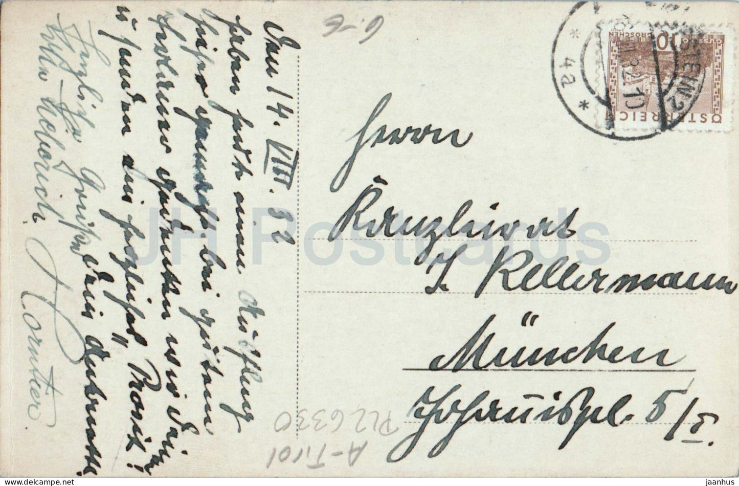 Gasthaus Wachtl - auberge de campagne - vallée - région frontalière du Tyrol - carte postale ancienne - 1932 - Autriche - utilisé 