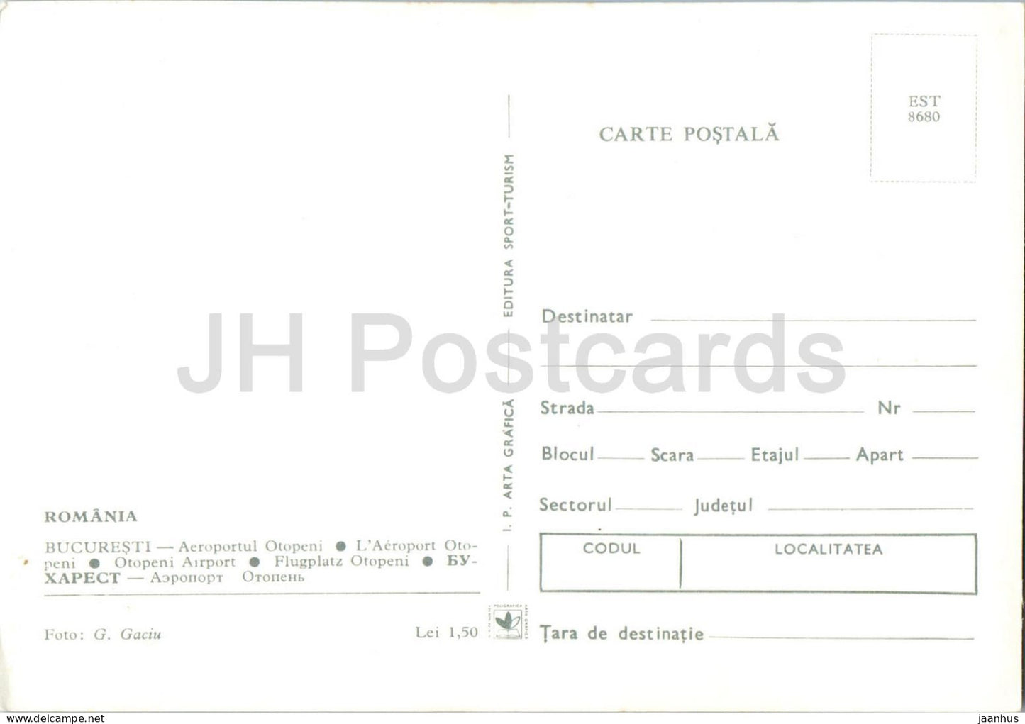Bucharest - Bucuresti - Airport - 8680 - Romania - unused
