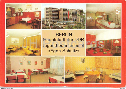 Berlin - Hauptstadt der DDR - Jugendtouristenhotel Egon Schultz - youth hotel - interior - Germany DDR - unused - JH Postcards